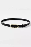 By Anthropologie Thin Oval Buckle Belt In Black