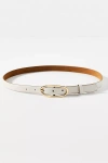 By Anthropologie Thin Oval Buckle Belt In White