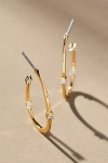 By Anthropologie Thin Oval Sparkle Hoop Earrings In Gold