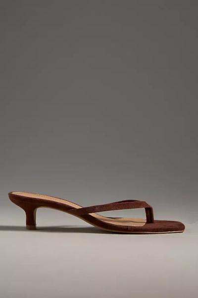 By Anthropologie Thong Kitten Heels In Brown