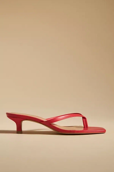 By Anthropologie Thong Kitten Heels In Red