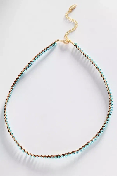 By Anthropologie Threaded Pearls Layering Necklace In Green