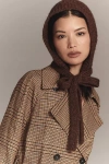 By Anthropologie Tie-front Knit Hood In Brown