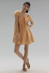 By Anthropologie Tie Mini Swing Dress In Orange