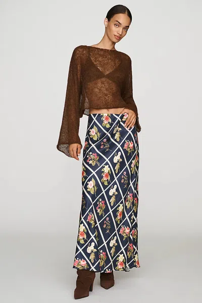 By Anthropologie Tilda A-line Maxi Slip Skirt In Black