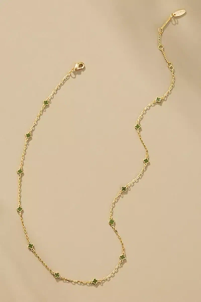 By Anthropologie Tiny Clover Chain Necklace