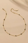 By Anthropologie Tiny Clover Chain Necklace In Black