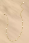 By Anthropologie Tiny Clover Chain Necklace In Blue