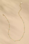By Anthropologie Tiny Clover Chain Necklace In Blue