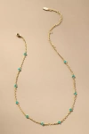 By Anthropologie Tiny Clover Chain Necklace In Blue