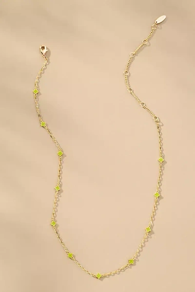 By Anthropologie Tiny Clover Chain Necklace In Gold