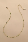 By Anthropologie Tiny Clover Chain Necklace In Green