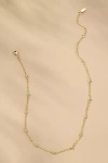 By Anthropologie Tiny Clover Chain Necklace In Mint