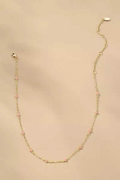 By Anthropologie Tiny Clover Chain Necklace In Gold