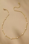 By Anthropologie Tiny Clover Chain Necklace In White