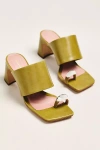 By Anthropologie Toe-ring Block-heel Mules In Green