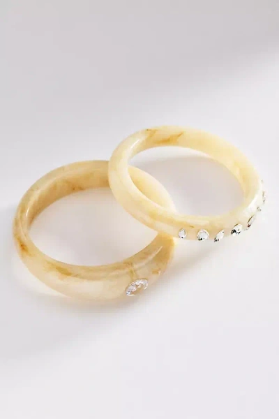 By Anthropologie Tortoise Encrusted Bangles, Set Of 2 In Neutral