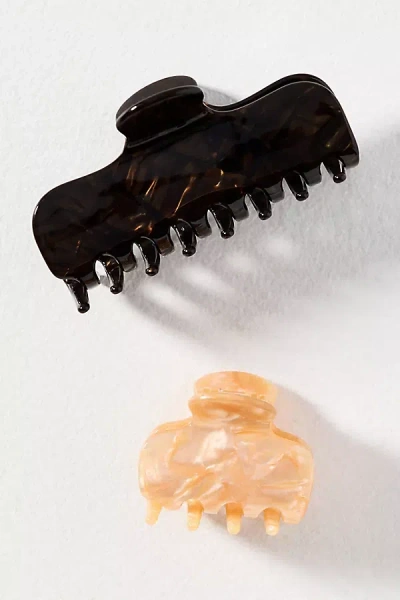 By Anthropologie Tortoiseshell Hair Claws, Set Of 2 In Multi