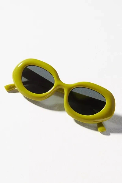 By Anthropologie Translucent Bubble Sunglasses In Yellow