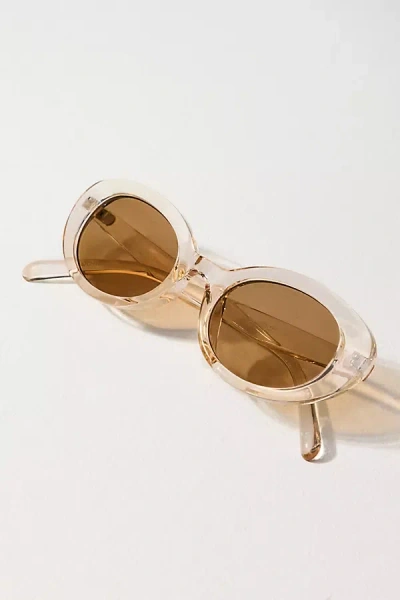 By Anthropologie Transparent Oval Sunglasses In Brown