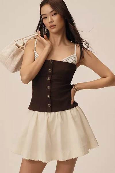 By Anthropologie Trapunto Peekaboo Top In Brown