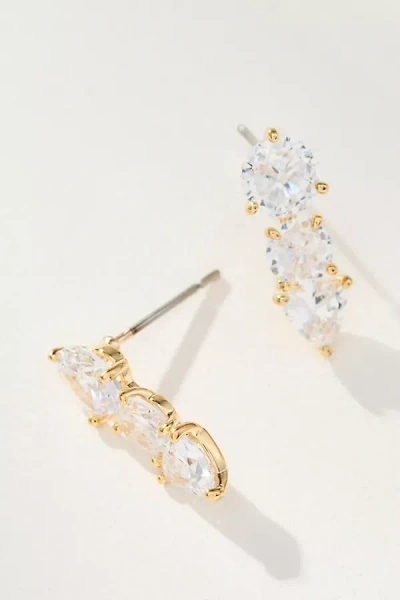 By Anthropologie Tri-stone Earrings In Gold