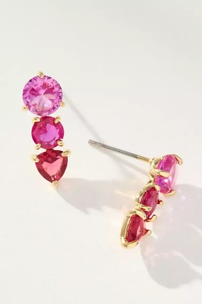 By Anthropologie Tri-stone Earrings In Gold