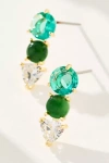 By Anthropologie Tri-stone Earrings In Green