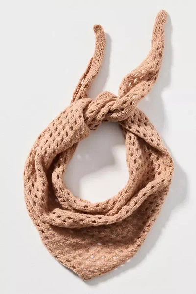 By Anthropologie Triangle Knit Hair Scarf In Beige