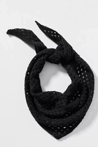 By Anthropologie Triangle Knit Hair Scarf In Black