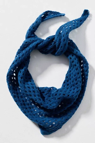 By Anthropologie Triangle Knit Hair Scarf In Blue