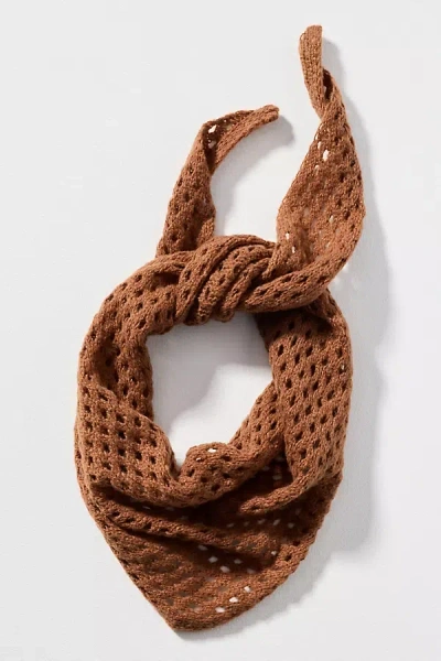 By Anthropologie Triangle Knit Hair Scarf In Brown