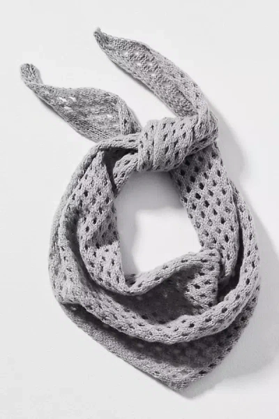 By Anthropologie Triangle Knit Hair Scarf In Grey