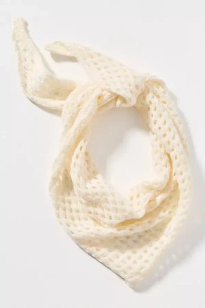 By Anthropologie Triangle Knit Hair Scarf In Ivory