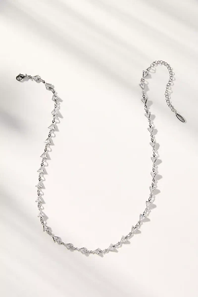 By Anthropologie Triangle Sparkle Necklace In Silver