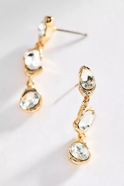 By Anthropologie Trifecta Crystal Earrings In Gold