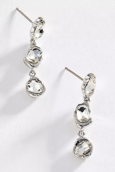 By Anthropologie Trifecta Crystal Earrings In Metallic