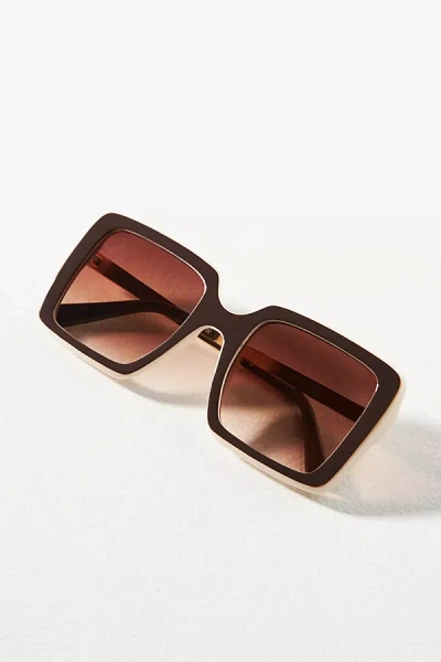 By Anthropologie Trimmed Square Sunglasses In Multi