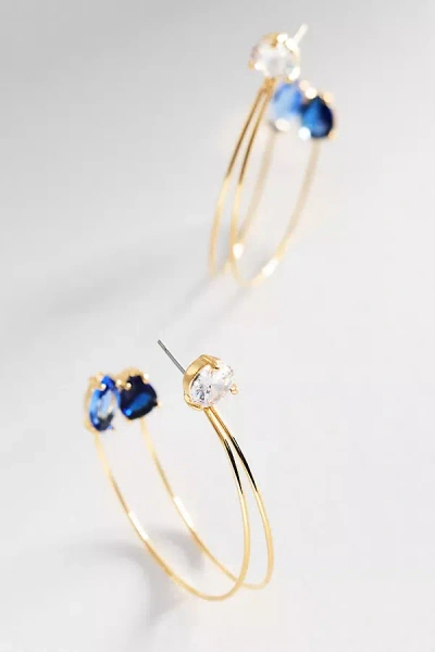 By Anthropologie Trinity Crystal Hoop Earrings In Gold