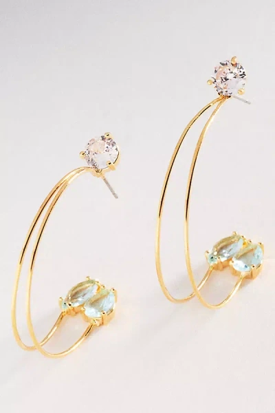 By Anthropologie Trinity Crystal Hoop Earrings In Gold