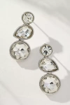 By Anthropologie Triple Crystal Drop Earrings In Silver