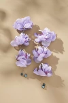 By Anthropologie Triple Flower Earrings In Purple