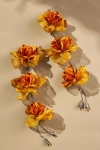 By Anthropologie Triple Flower Earrings In Yellow