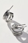By Anthropologie Triple Huggie Hoop Earrings In Silver