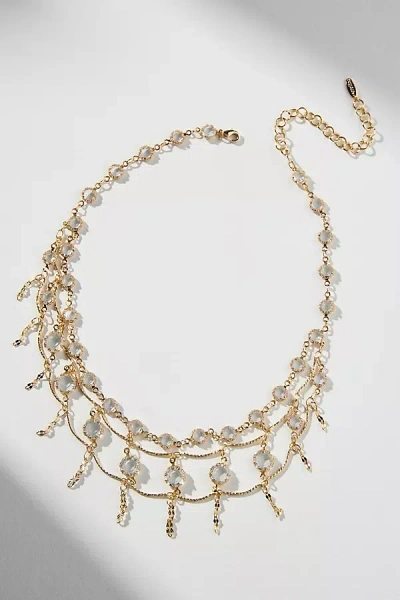 By Anthropologie Triple-layer Crystal Necklace In Clear