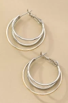 By Anthropologie Triple-layer Hoop Earrings In Gold