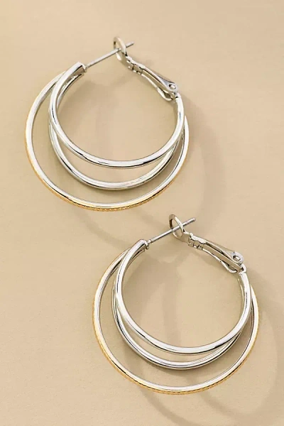 By Anthropologie Triple-layer Hoop Earrings In Gold