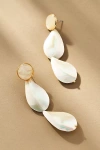 By Anthropologie Triple Mother-of-pearl Drop Earrings In White