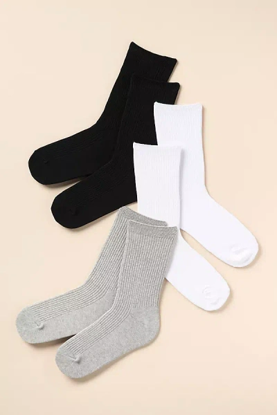 By Anthropologie Trouser Socks, Set Of 3 In Grey