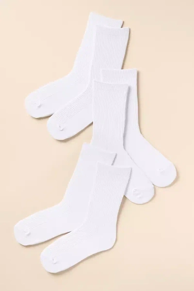 By Anthropologie Trouser Socks, Set Of 3 In White